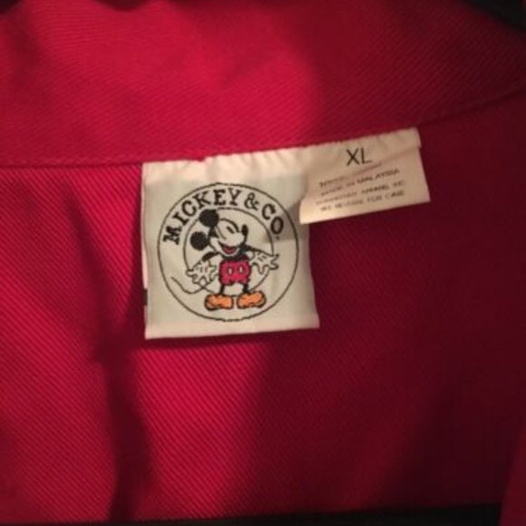Vintage Mickey & Co. Unisex Adult Red Denim Jean Jacket Sz XL - Picture 5 of 7